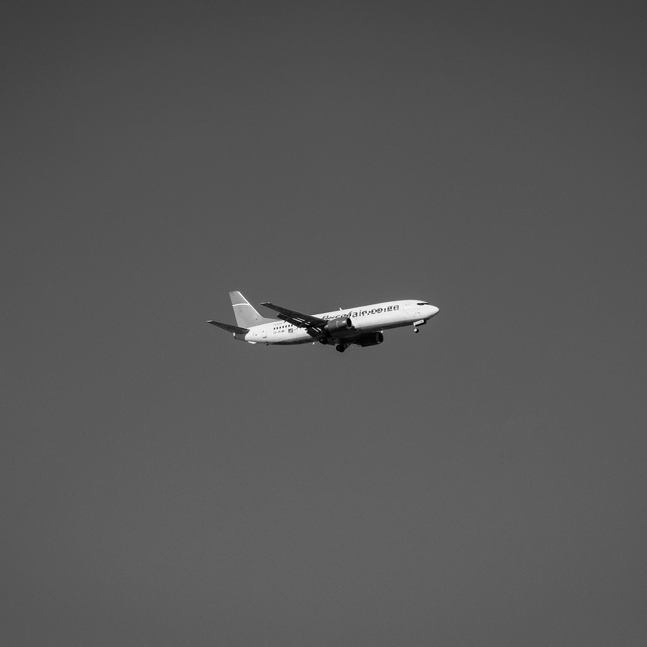 airplane, plane, aircraft, aviation, black and white